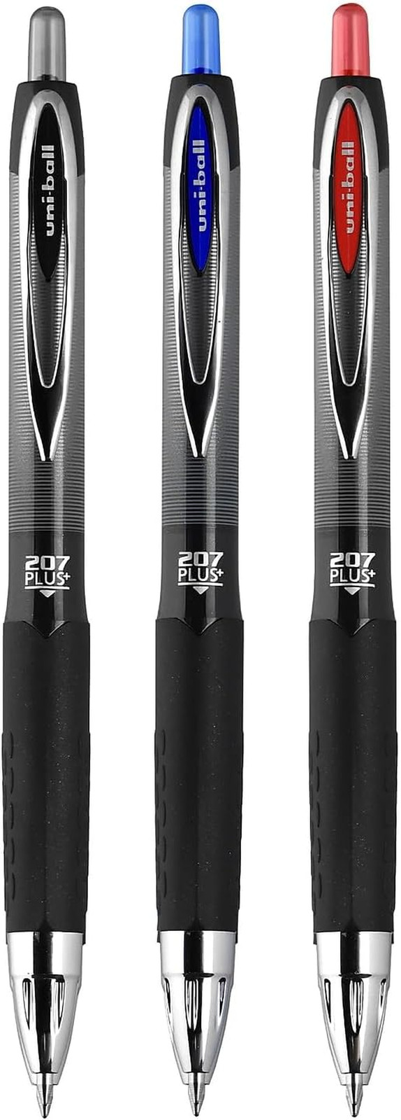 Uni-Ball 207 Plus+ Retractable Gel Pen 12 Pack in Black with 0.7Mm Medium Point
