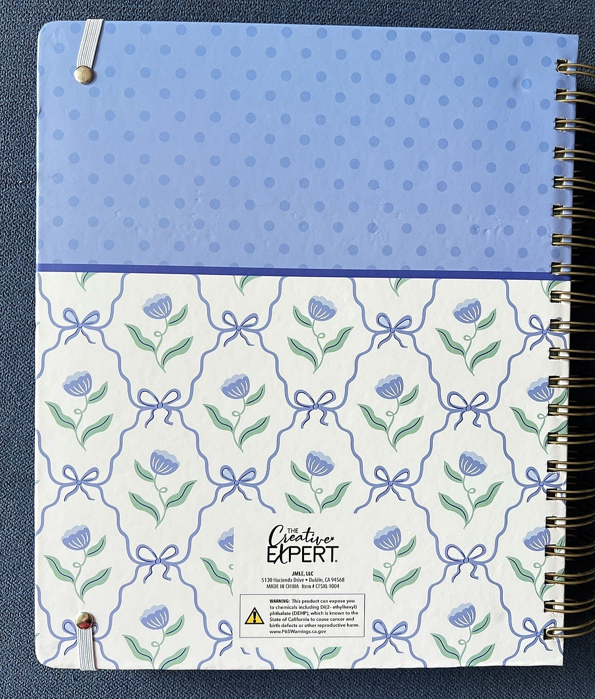 17 Month Planner BLUE BOWS FLOWER Aug 2025 – Dec 2026 Weekly Planning Note Gift
