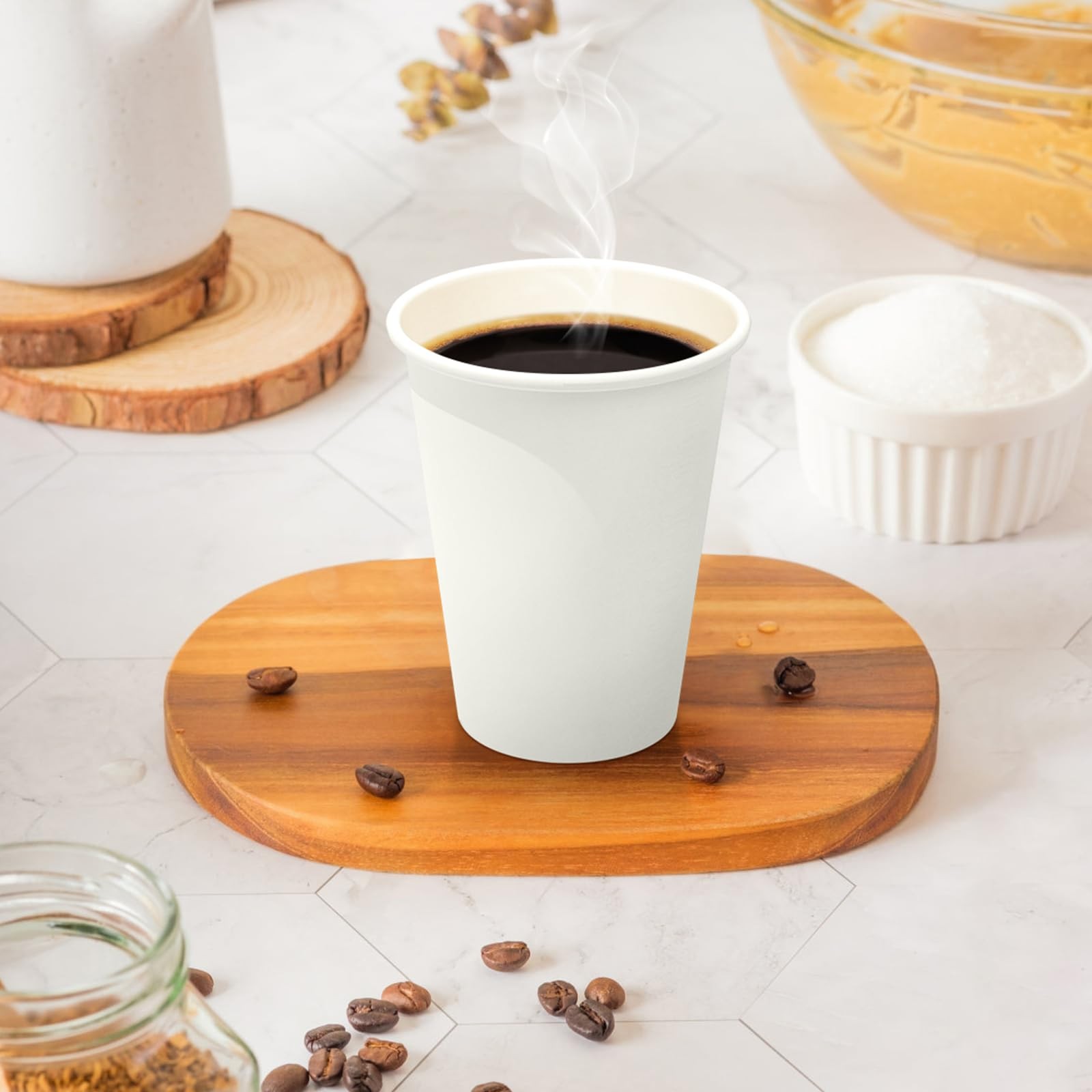 Dealusy 360 Count 12 oz Coffee Cups, Leak-Free Food Safe Paper 12 OZ, White