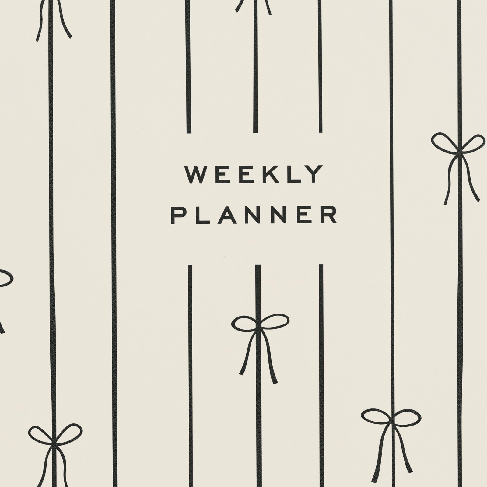Minted Black Lines of Bows 2026 Weekly & Monthly A5,