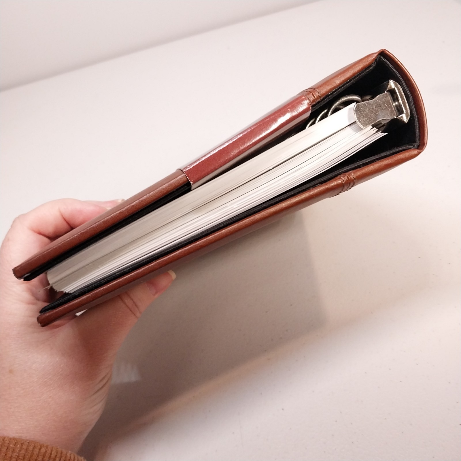 Brown Bonded Leather Address Book 6-Ring Binder Non-Dated Calendar Hallmark