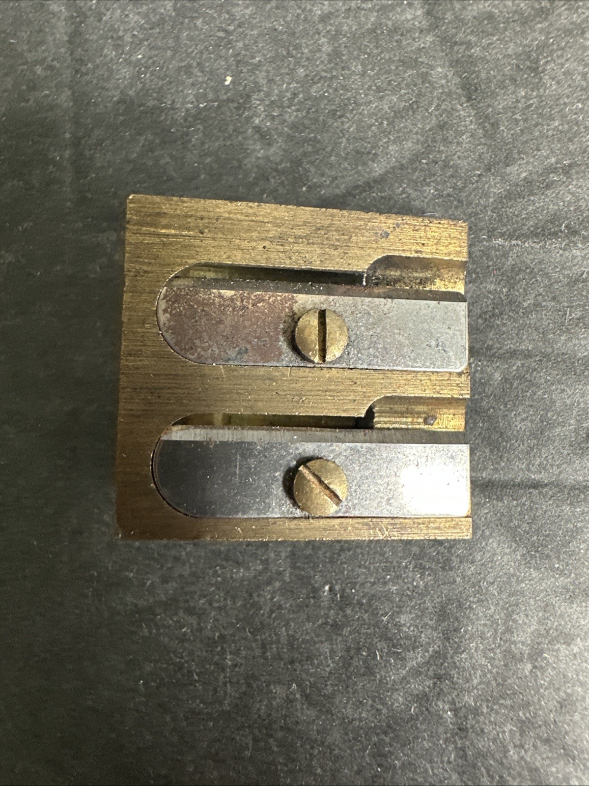Mobius + Ruppert Vintage Double Two Hole Pencil Sharpener Germany Wedge M+R