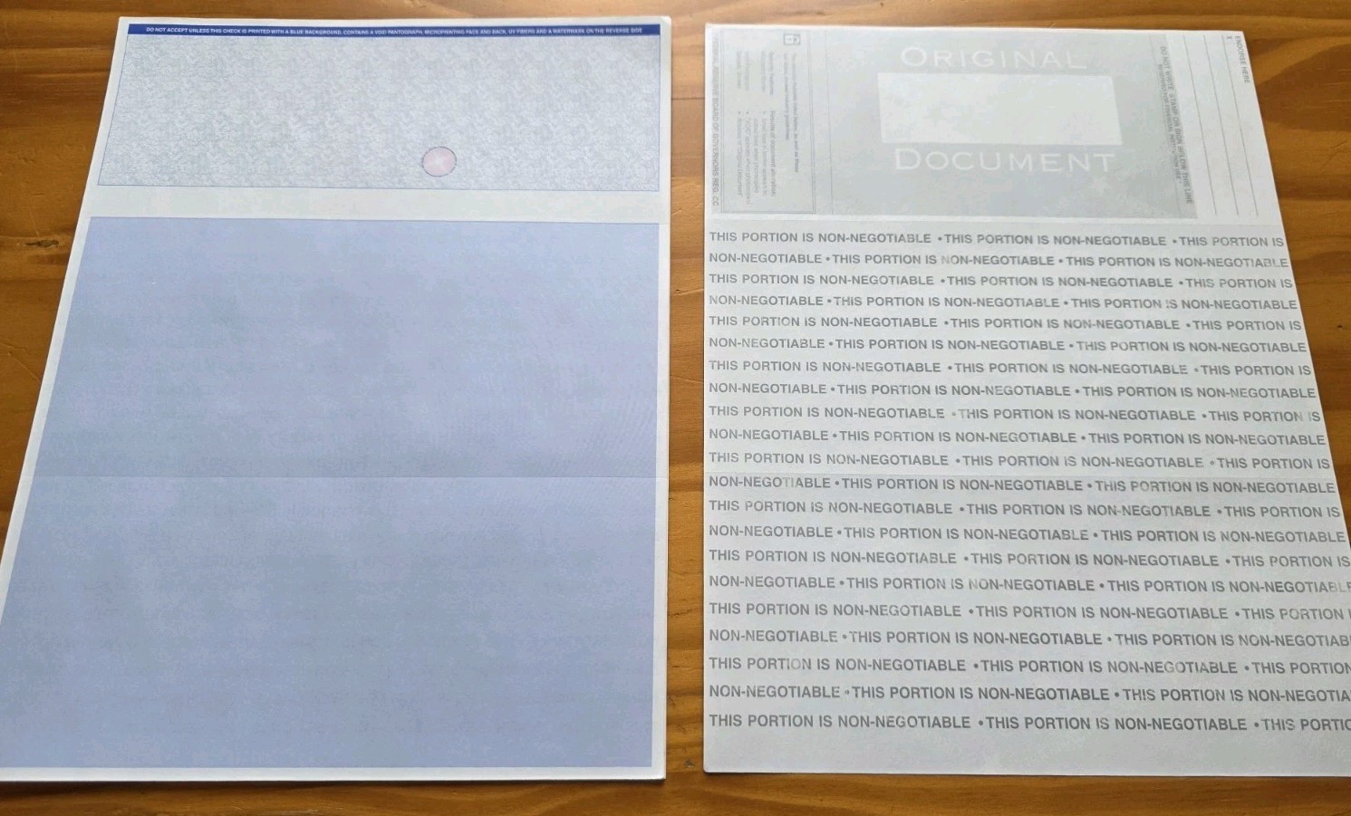 🔥 1000 Tyler Tech MUNIS Blank Check Stock Paper – Check on Top – Blue Marble