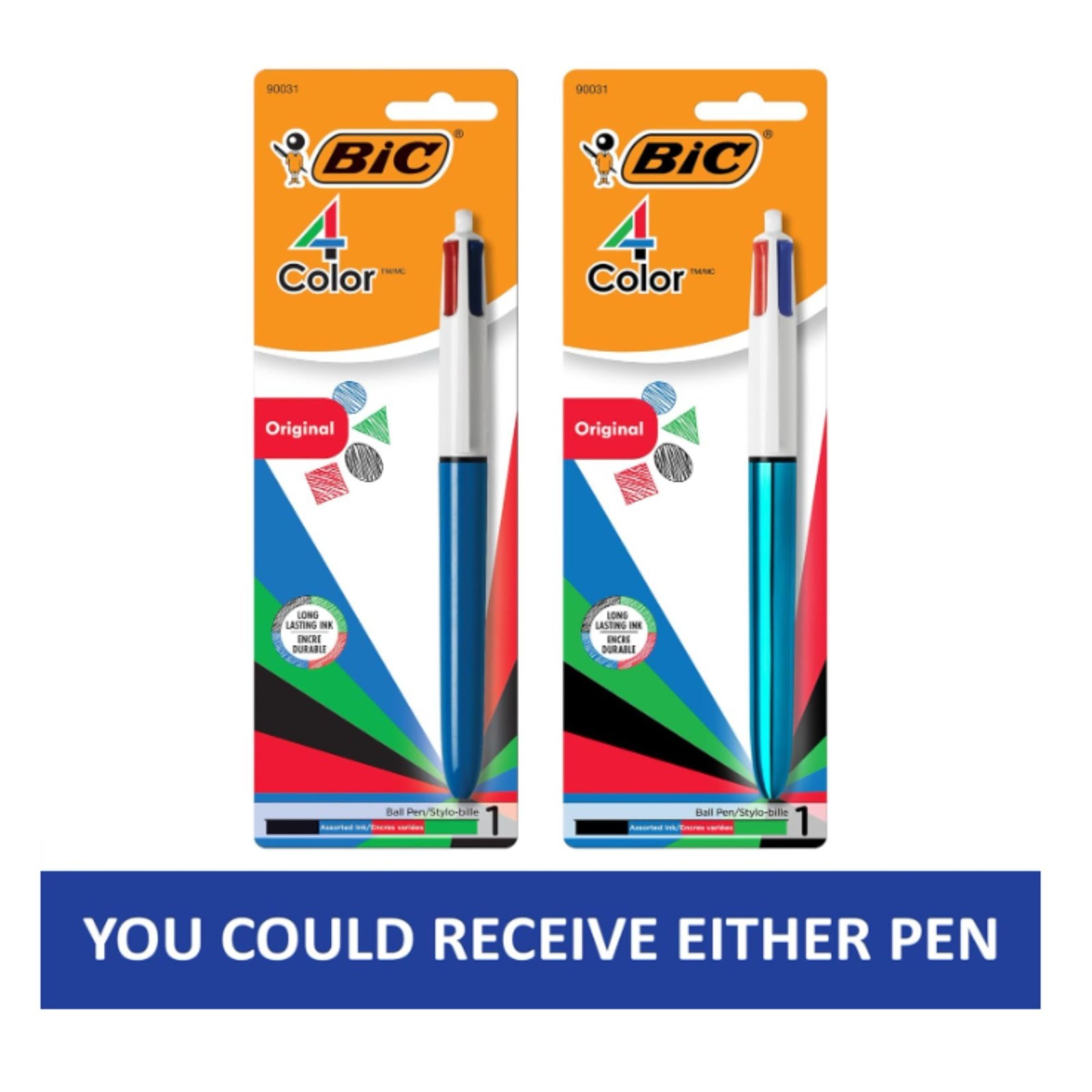 4-Color Retractable Ballpoint Pen with 1.0 Mm Medium Point, 1-Count in Assorted