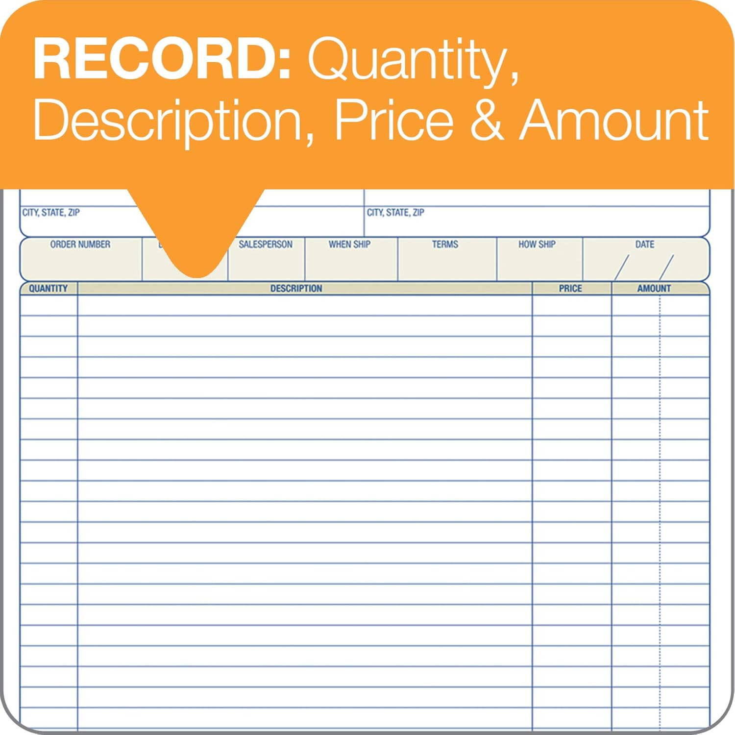 Adams Order Book, 2-Part, Carbonless, White/Canary, 8-3/8 X 10-11/16 Inches, 50
