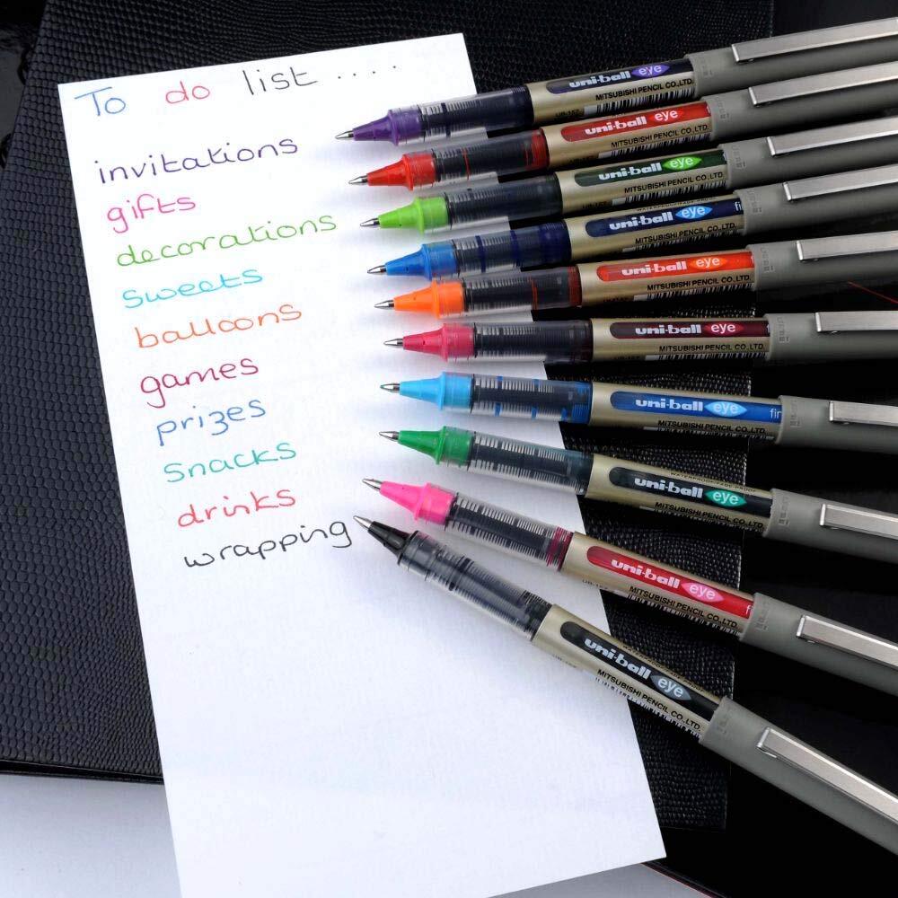 Uni Ball EYE UB 157 Rollerball Pen Set of 10 Colors 0.7mm Writing Instruments