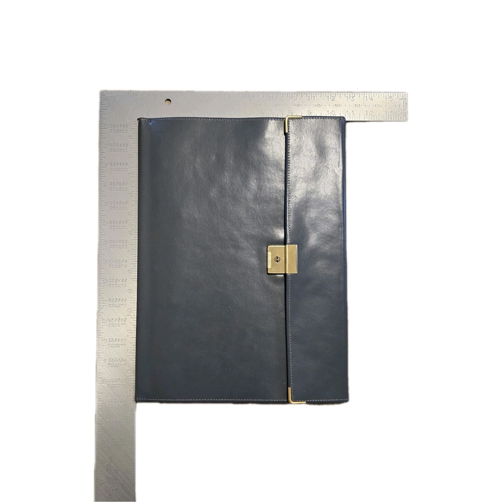 ​Vintage Gray Leather Padfolio Business Portfolio Notepad Holder Document Folder