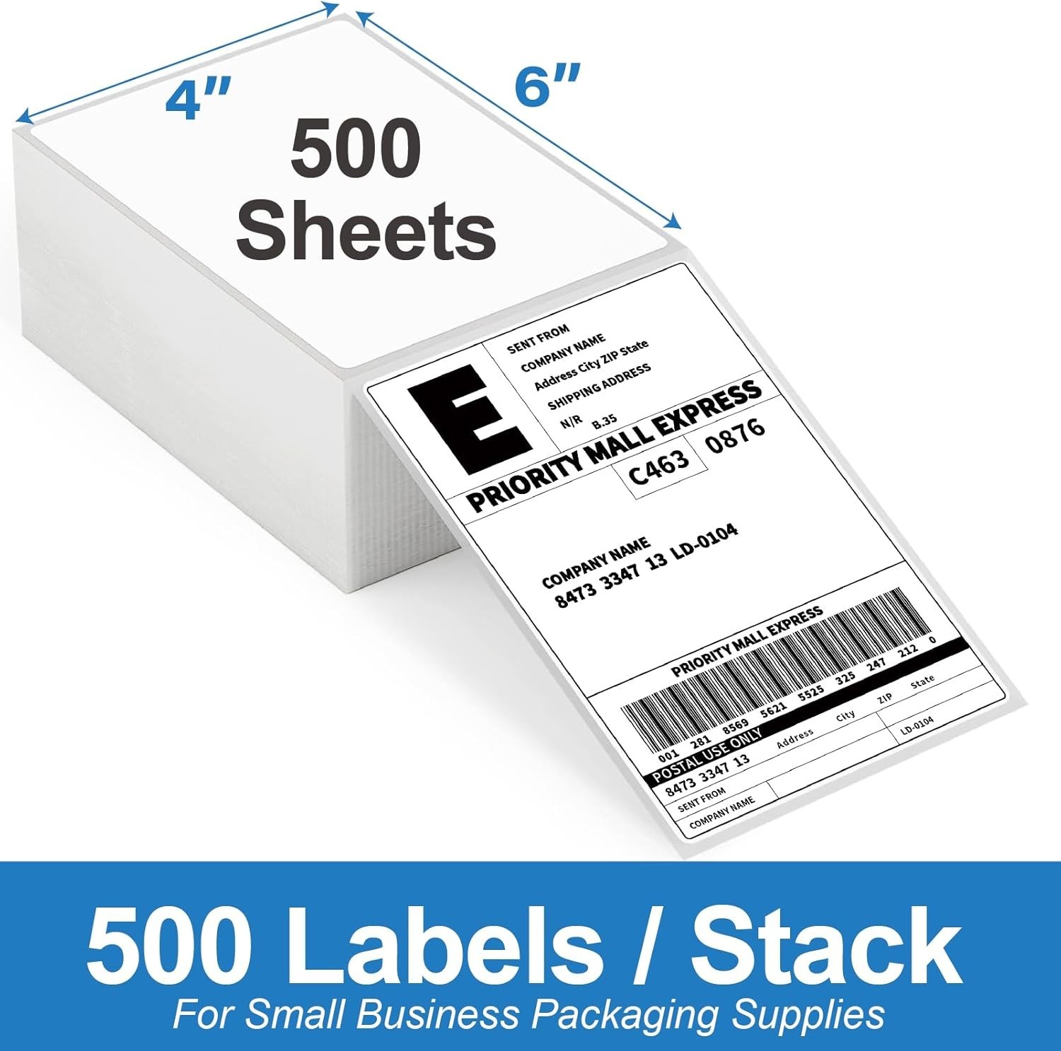 500 4×6 Thermal Shipping Labels Paper Foldable US FREE SHIPPING