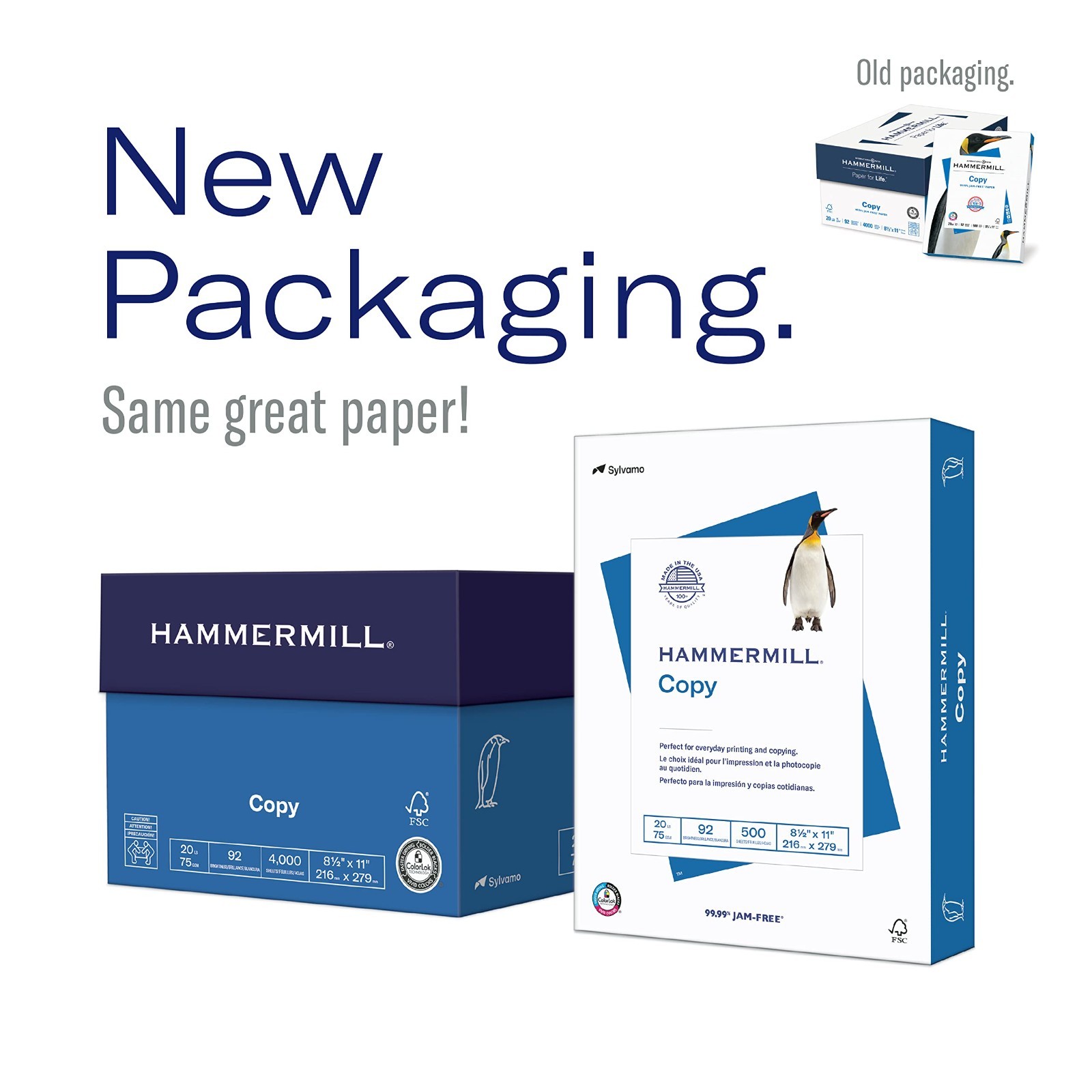 High-Quality 20 lb Copy Paper, 8.5×11, 4000 Sheets, 92 Bright, USA Made, 8 Reams