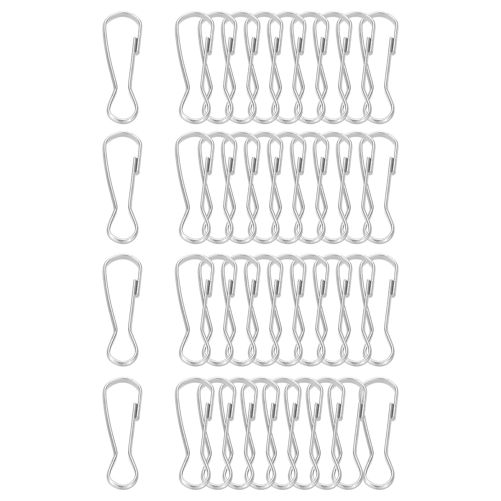 Lanyard Hooks 40 Pcs 32x11x3mm Stainless Steel 304 Hook Silver