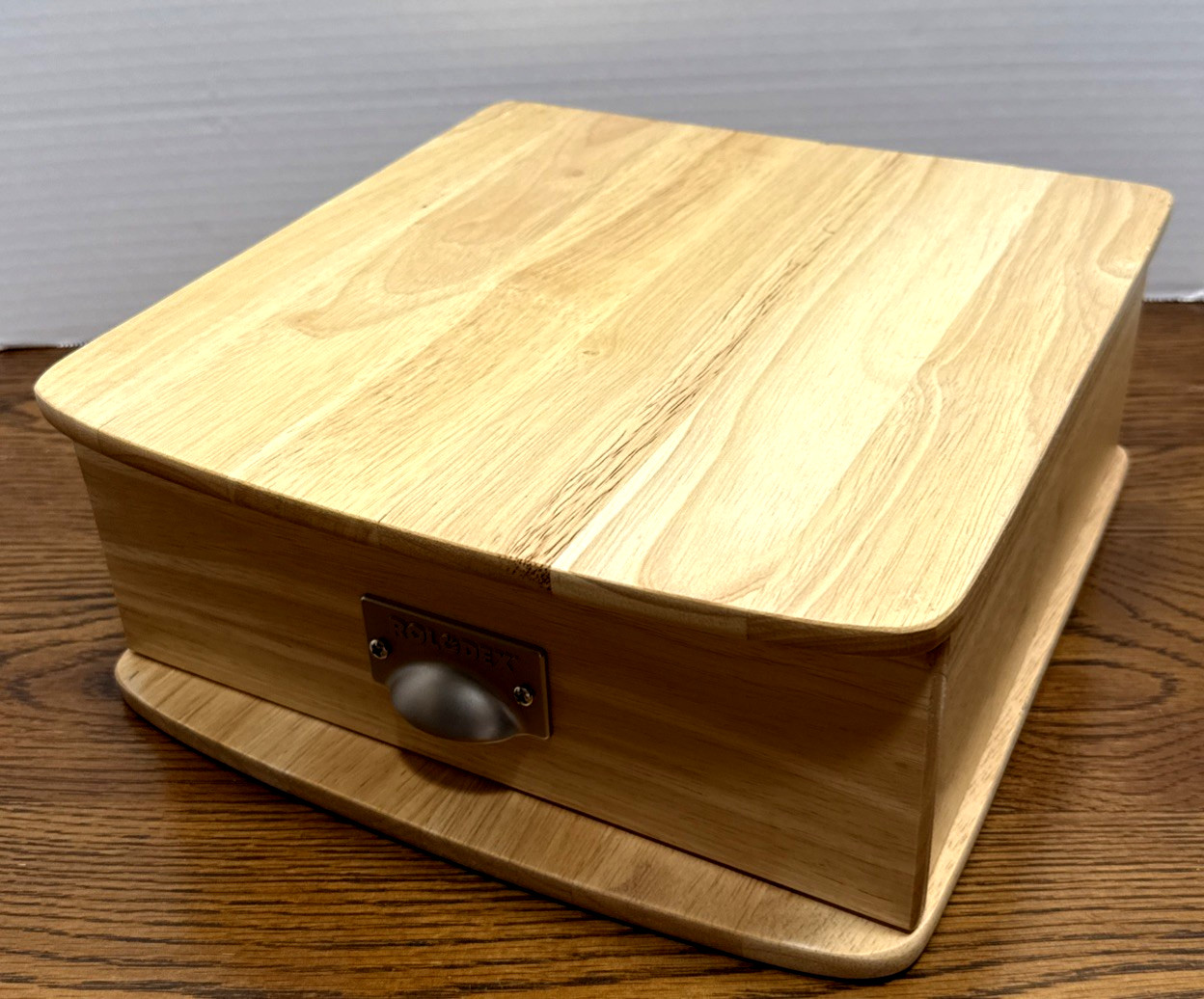 Vintage ROLODEX Wooden Desk Top Organizer Built-In Card File Storage Pen Drawer