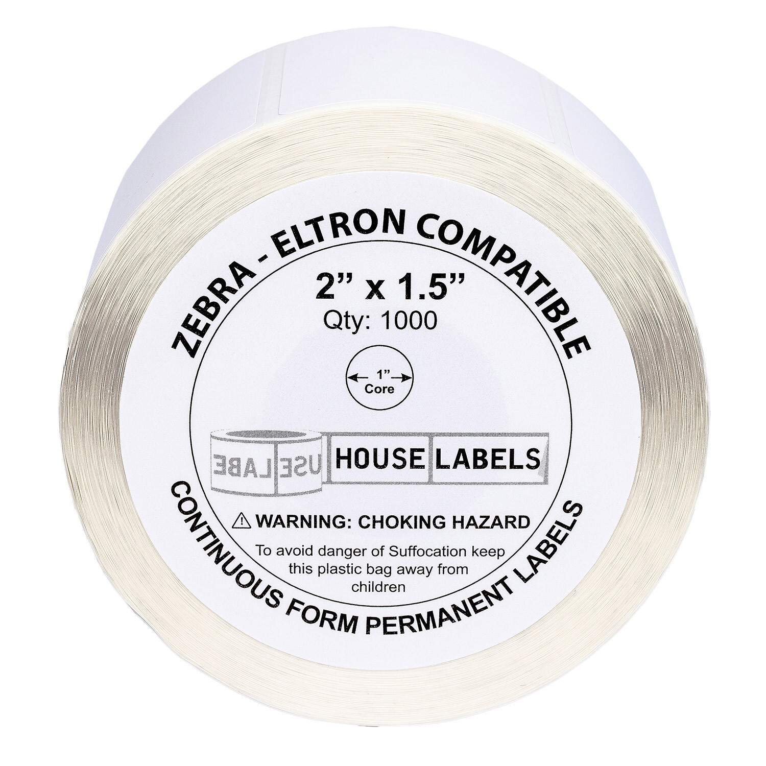ZEBRA ELTRON 2×1.5 (2″ x 1-1/2″) Direct Thermal Labels – (1) Roll/1000 Labels