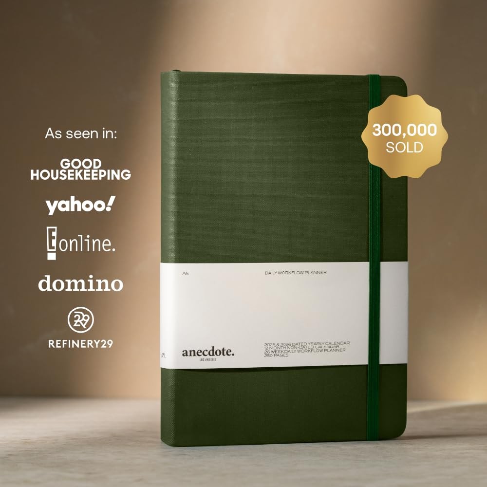 Anecdote Daily Planner w/ 2026-2027 Calendar | Start Anytime 26 Weeks Undated…