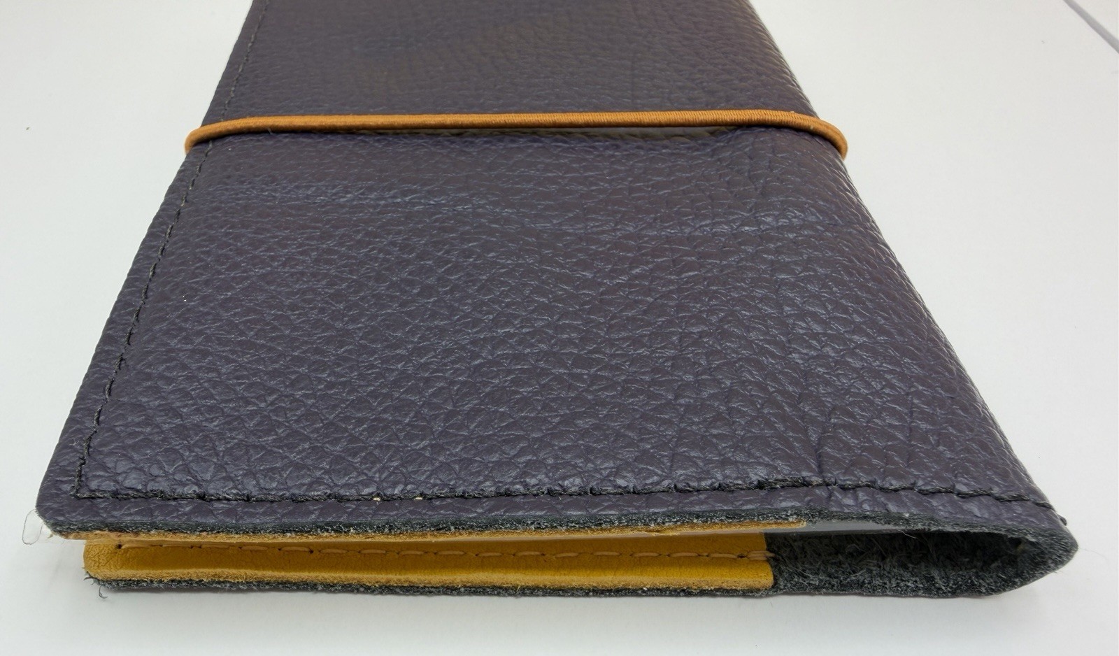 Sojourner Pocket Leather Traveler’s Notebook Cover 3.5×5 Navy Blue Mustard TN