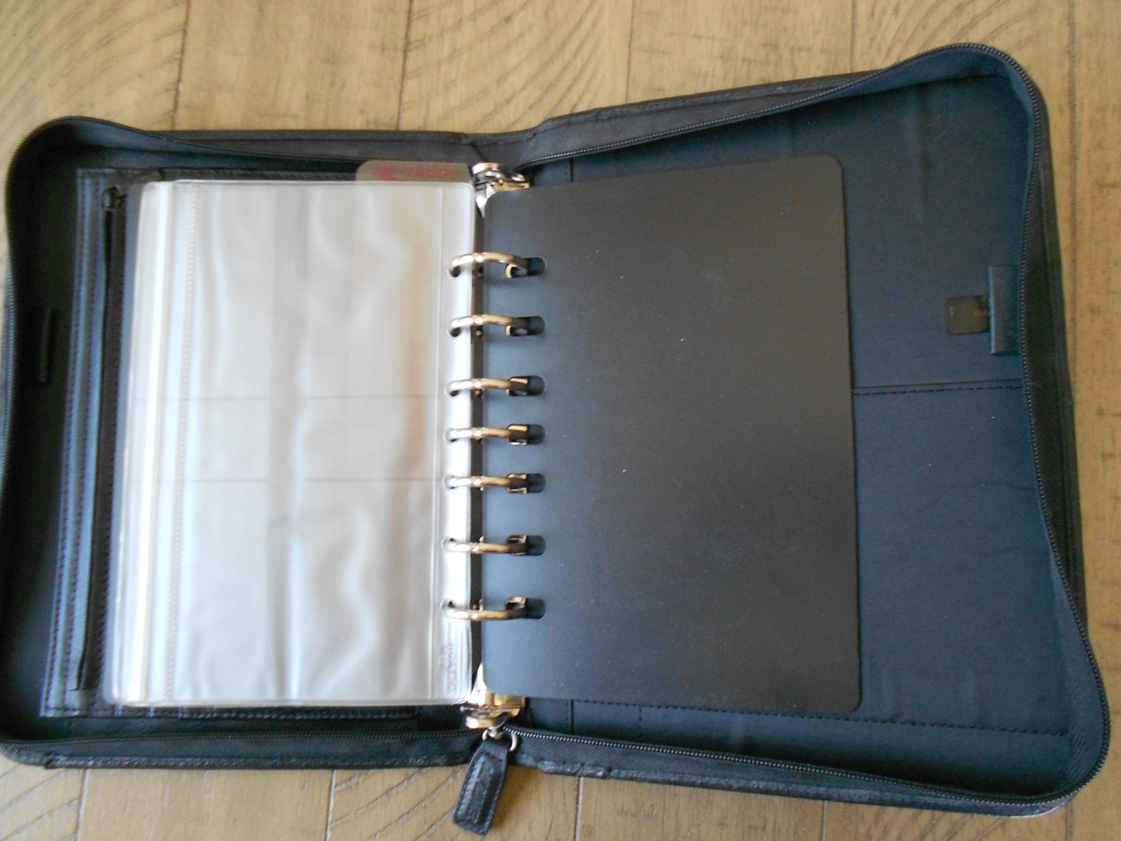 Day-Runner Genuine Black Leather 7-Ring Planner Binder “Classic” #191-93 inserts