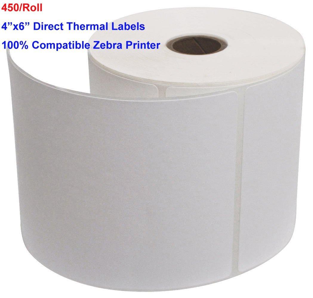 20 Rolls 4×6 Direct Thermal Labels 450 Per Roll For Zebra Eltron 2844 ZP-450