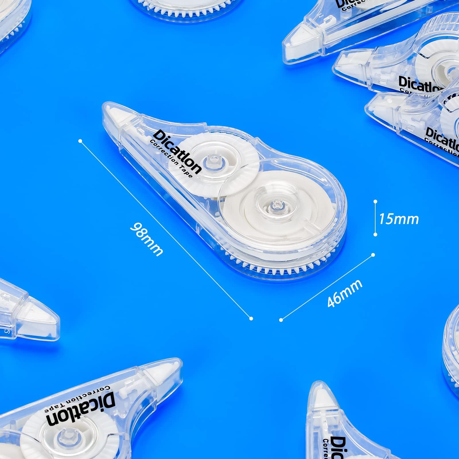 White Correction Tape 10 Pack, Easy Use Roller Applicator, Instant Dry, Jam F…