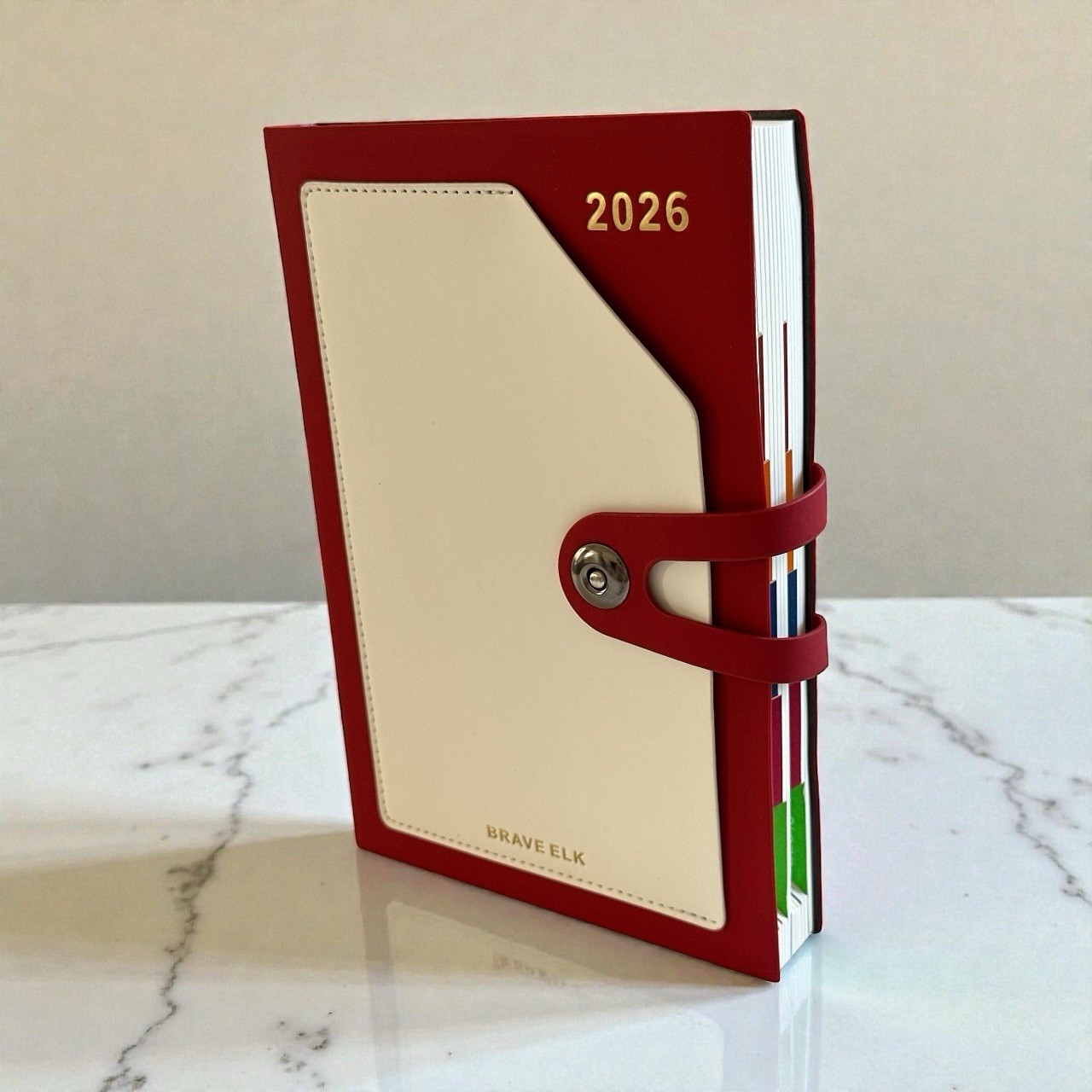 2026 A5 Planner Notebook – 400 Pages, Chinese/ English, Faux Leather