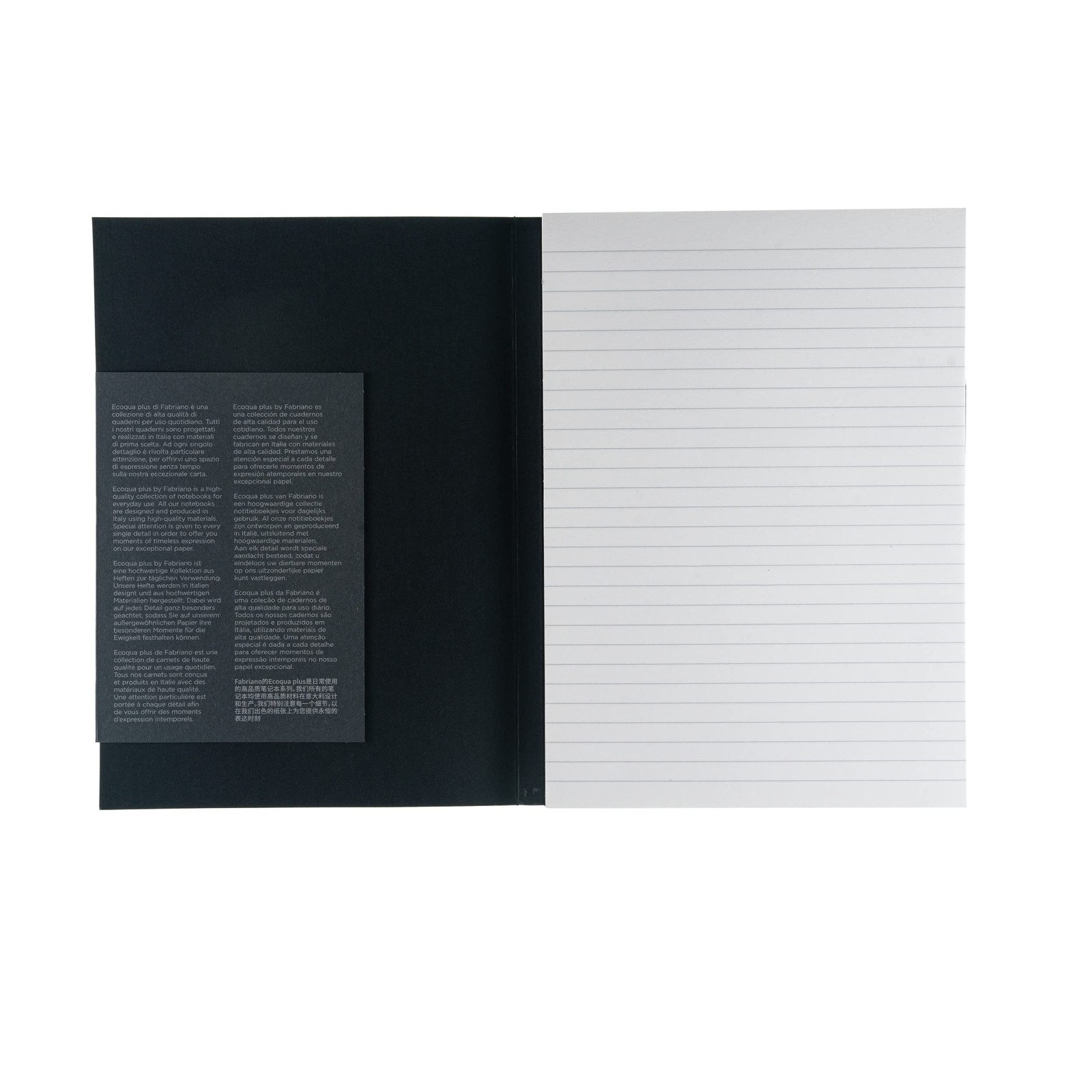 Fabriano Ecoqua Plus Glue-Bound Notebook, 5.8″ x A5 – x 8.3″, Black