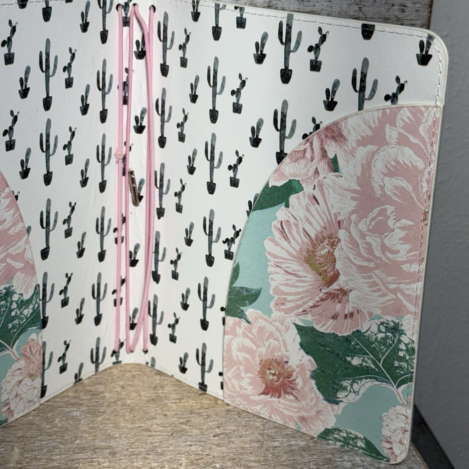 Unbranded Assorted Florals, Cactus Inside Journal Cover Pink, Green 6 1/2″x8″
