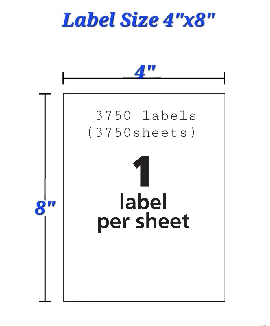 3750 Fanfold 4″x8″ Labels Self Adhesive Stickers for Laser & Inkjet Printers