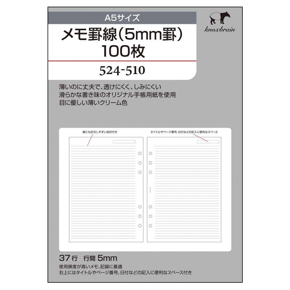 Knox System Planner Refills, 5mm Ruled Memo Pads, 100 Sheets, A5