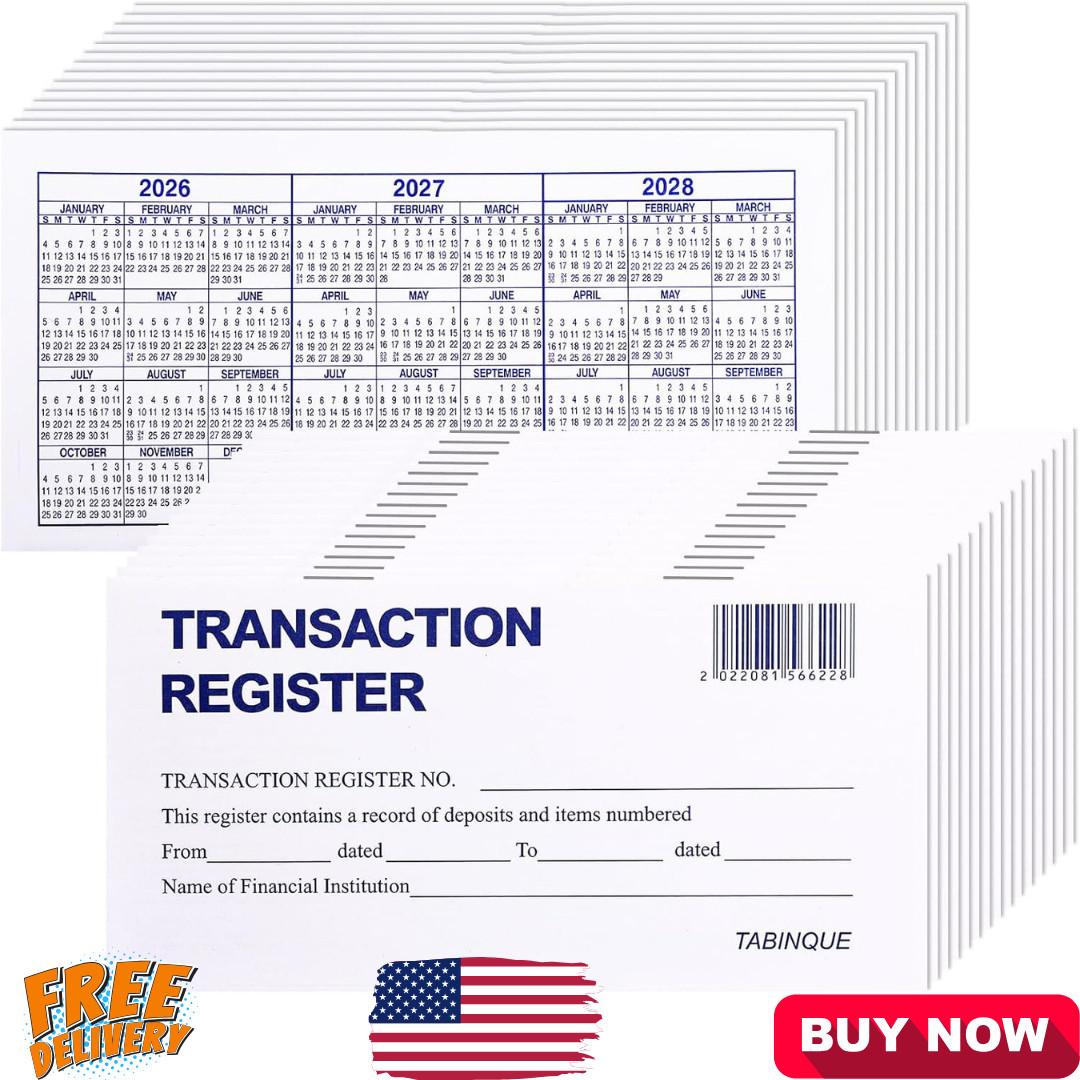 24 PCS Check Registers for Personal Checkbook, Easy to Read Checkbook Register