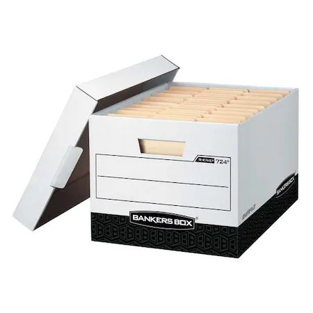 Bankers Box 00724 File Box, Corrugated Fiberboard, 12 In W, 15 In D, 10 In H,