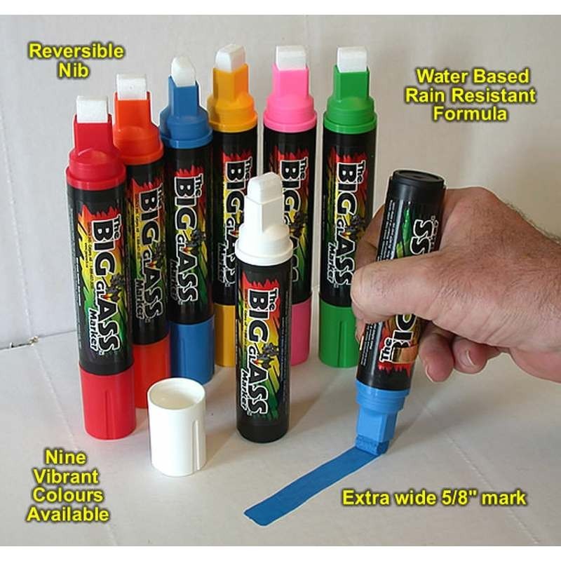 The Big Glass Marker Washable YELLOW Writer – Automotive Car Paint Pen – 1 Count