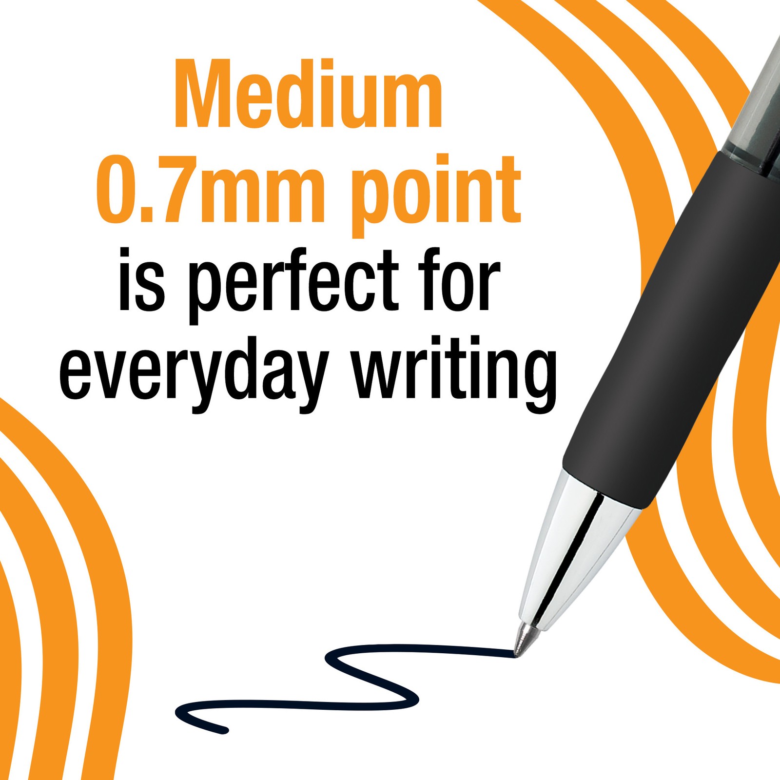 BIC Gelocity Pro Black Gel Pens, Medium Point (0.7 mm), Black Ink, 12-Count