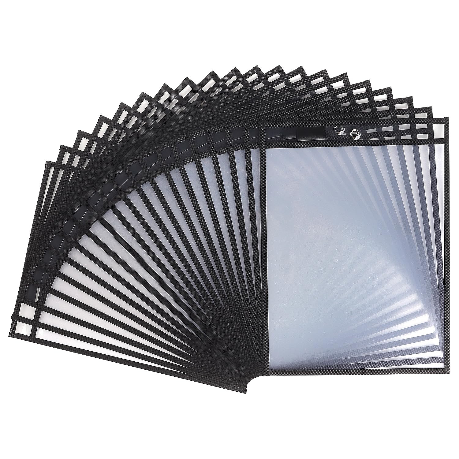 20 Pack Dry Erase Pockets Sleeves with Rings, 10 x 14 Inch Ticket Holders