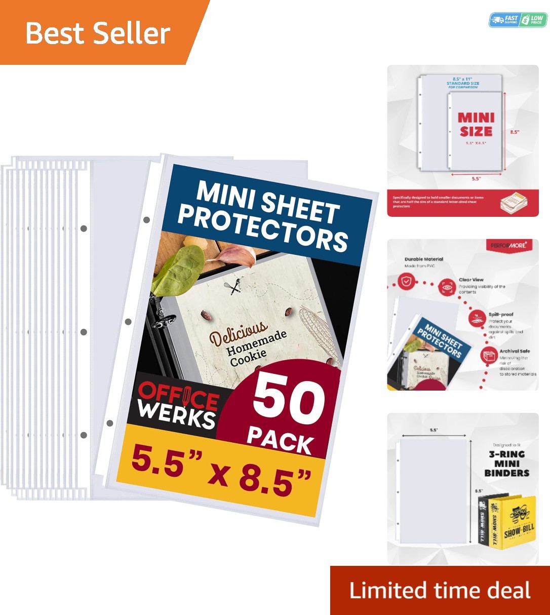 Heavyweight Acid-Free Mini Sheet Protectors – 50 Pack for Document Protection