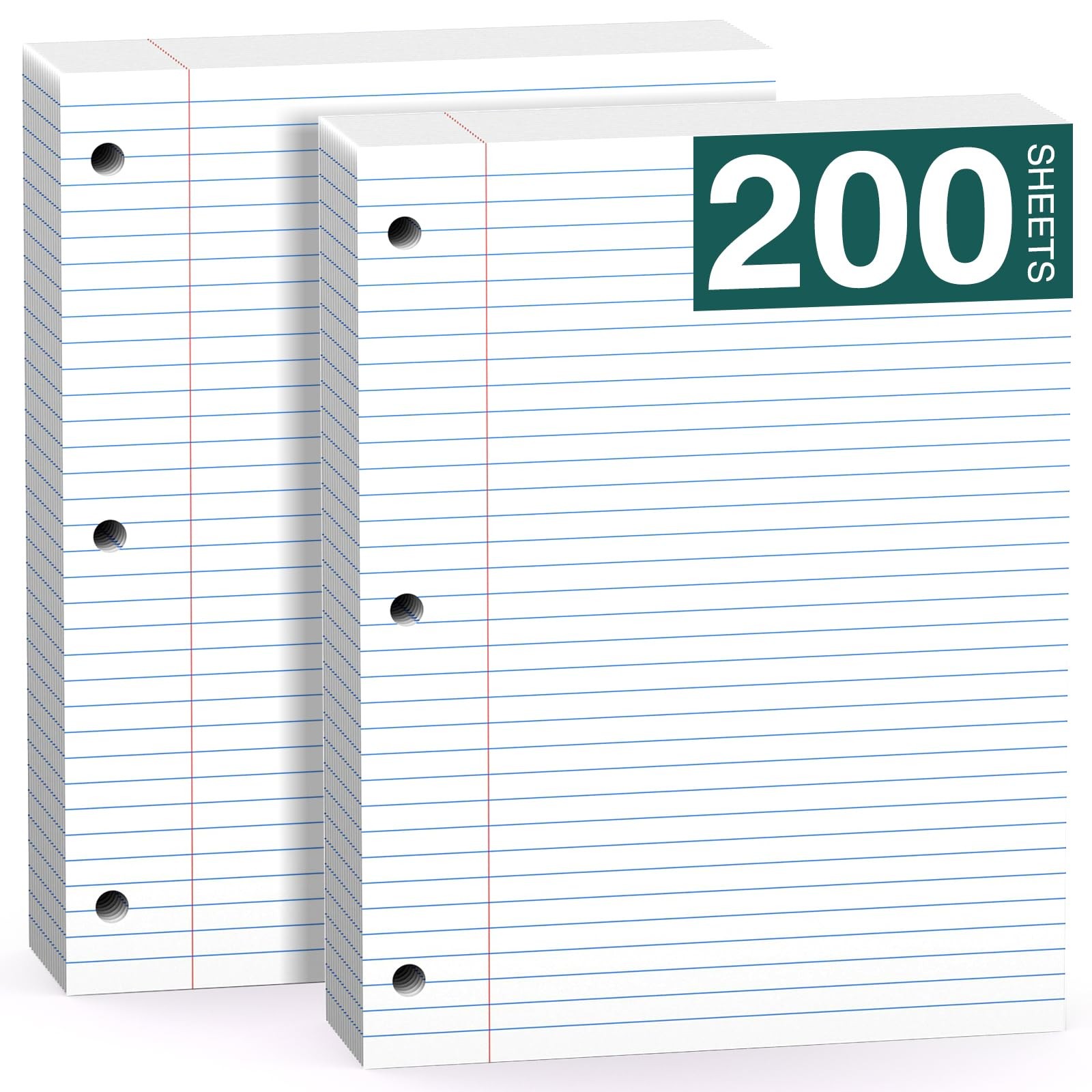 Loose Leaf Paper 8 X 10.5, 200 Sheets Notebook Paper, 8 x 10.5 inches, White