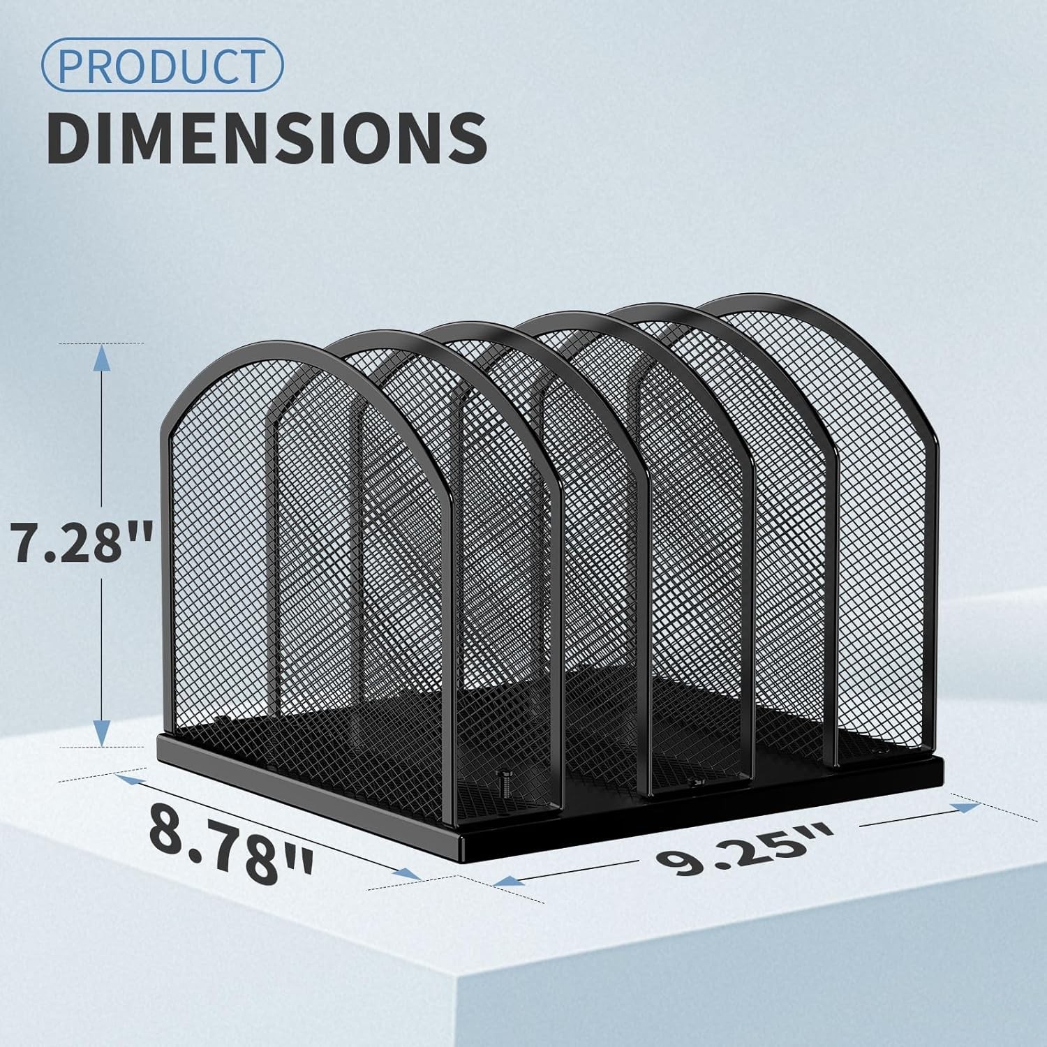 Gawerk 5 Section Vertical Mesh Desktop Organizer Black