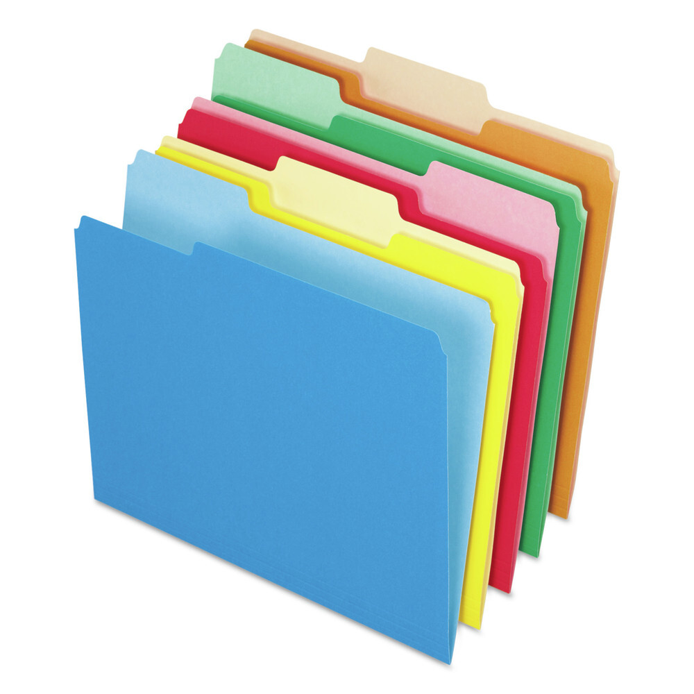 Pendaflex 421013ASST 1/3 Cut Tab File Folders – Assorted, Letter (100/BX) New