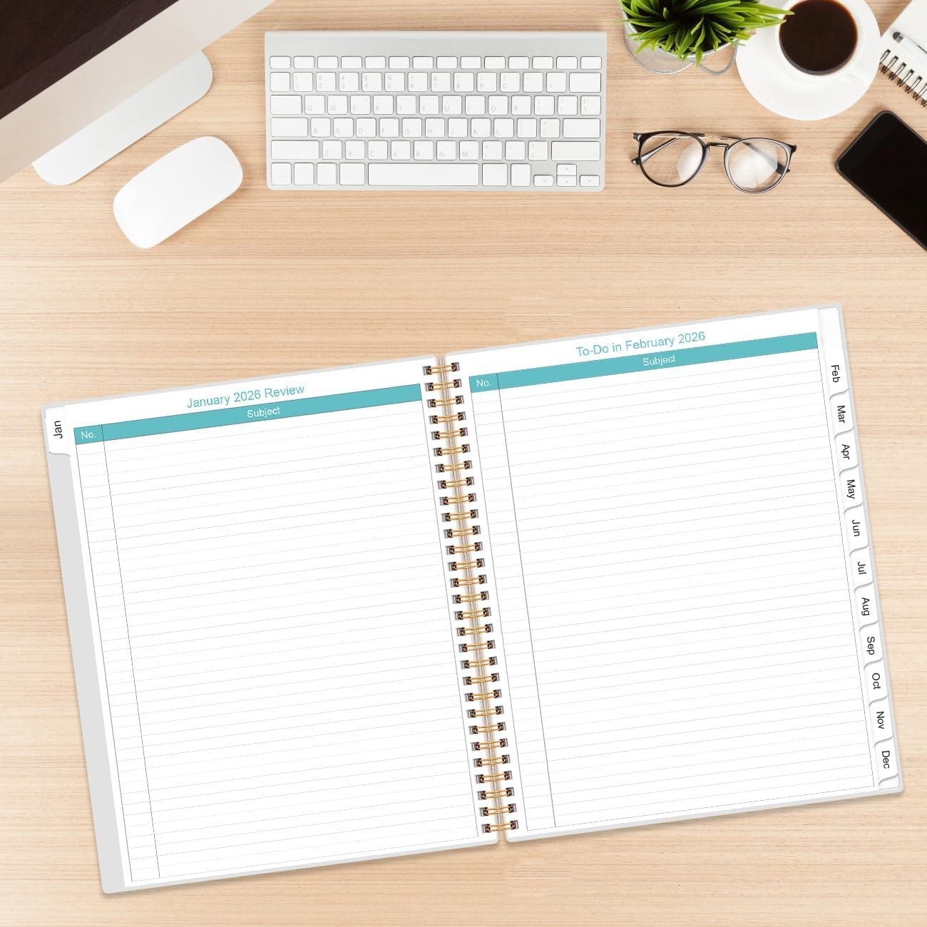 Professional 2026-2027 Calendar Planner with Inner Pocket & Laminated Tabs