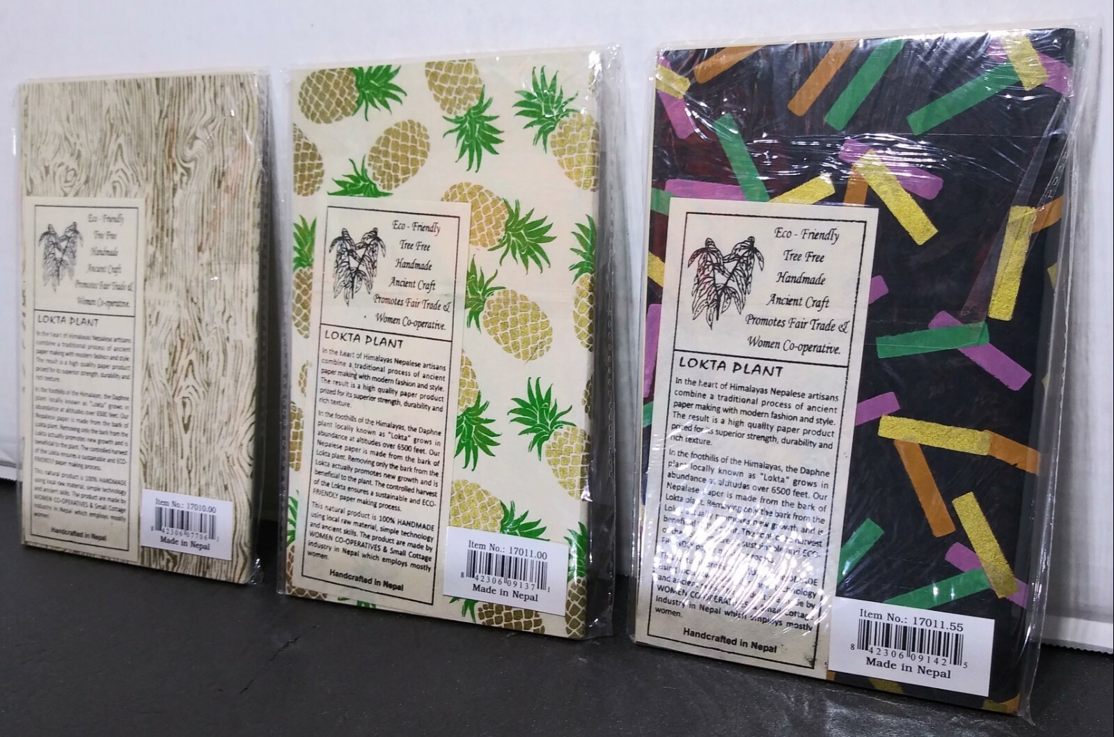 New Lot of 3 Small Lokta Paper Notebooks Handcrafted in Nepal Women Co-operative