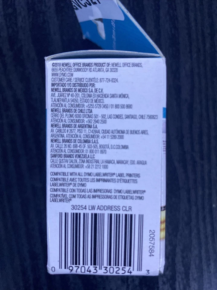 Dymo #30254 Address Label 1.12″ Width x 3.50″ Length Rectangle 130/Roll