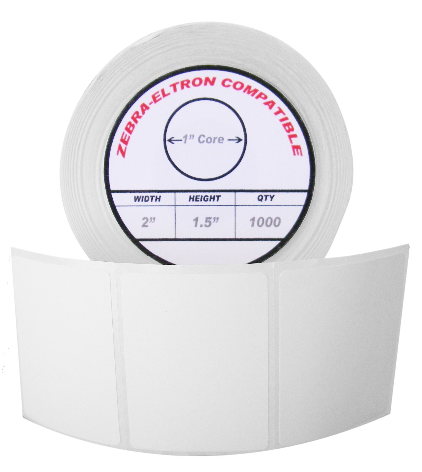 ZEBRA ELTRON 2×1.5 (2″ x 1-1/2″) Direct Thermal Labels – (10) Rolls/1000 Labels