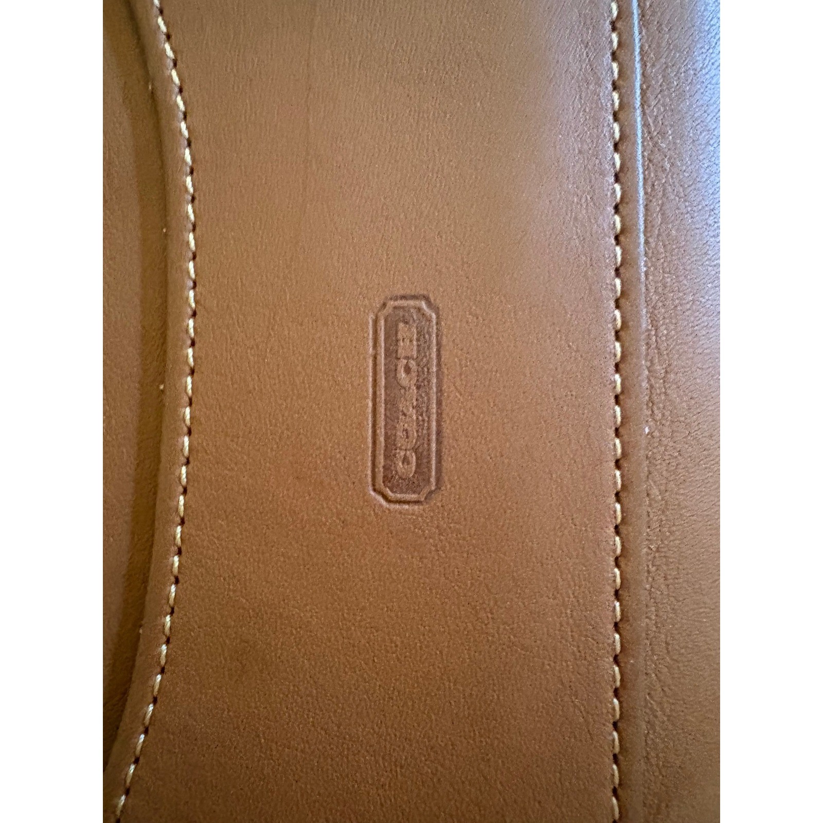 Coach Vintage Tan Leather Zip Around Portfolio Organizer Document Case Tan