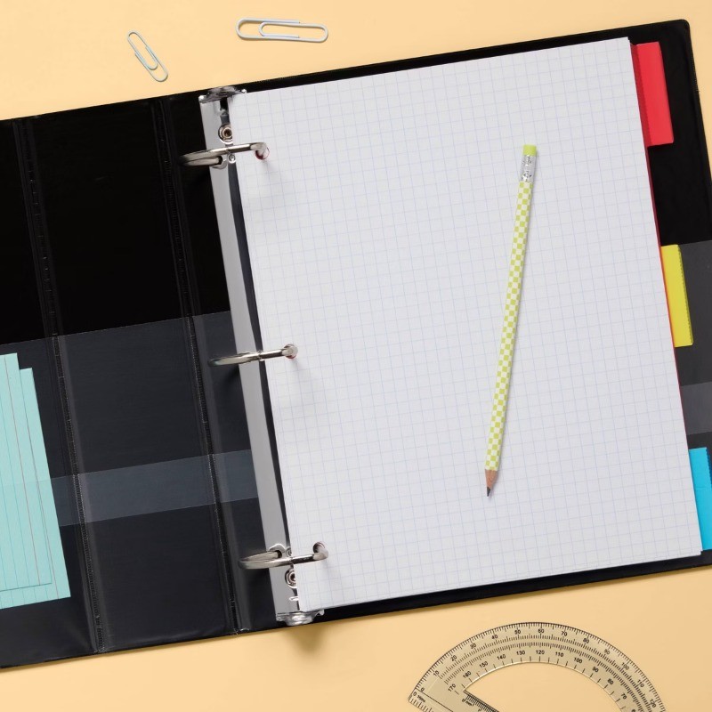 2″ 3 Ring Binder Clear View Yellow:500 Sheet Capacity, D Rings, Internal Pockets