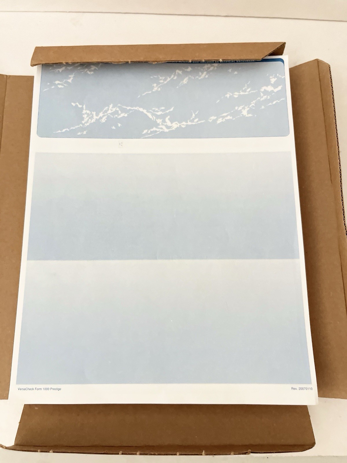 Business Checks Blue Marble Top Position Blank Security 8.5″x11″ 190/Pk