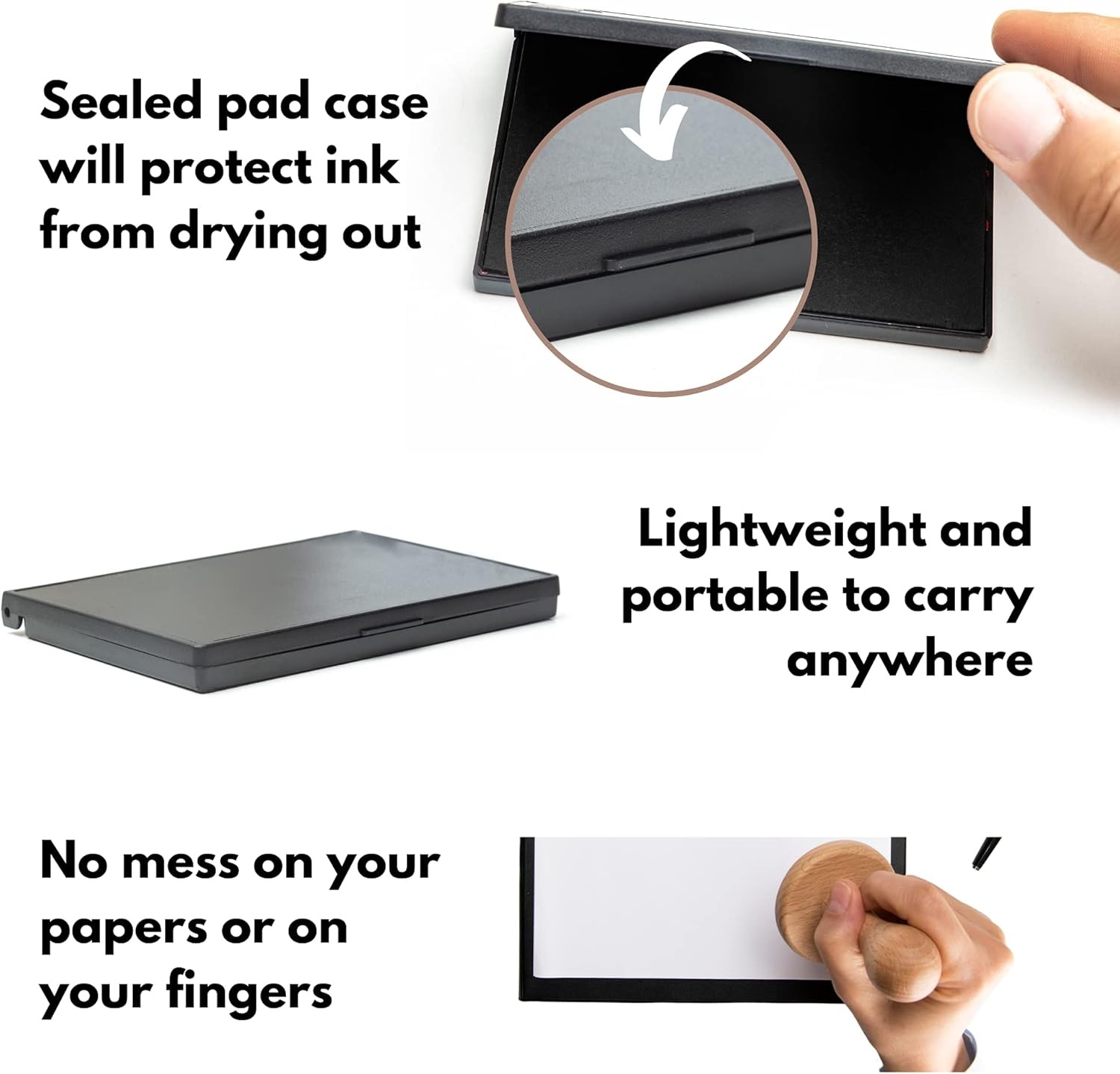 Ink Pad for Rubber Stamps, Stamp Clear Impression M (2.7*4.3), Black
