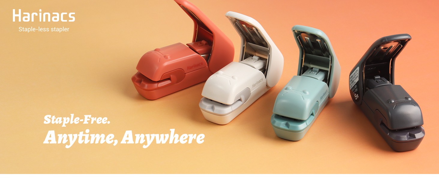 Kokuyo Stapleless Stapler, Harinacs Desktop & Handheld Staple-Free, Up to 5