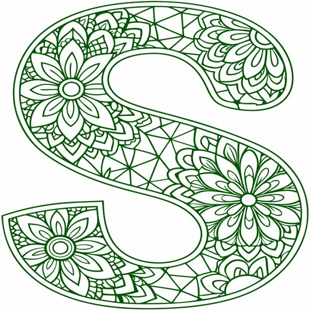 30 Custom Emerald Floral Letter S Personalized Address Labels