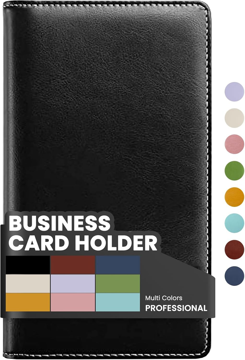 Sooez Leather Professional Business Card Book Holder Organizer, 240 Capacity Cre
