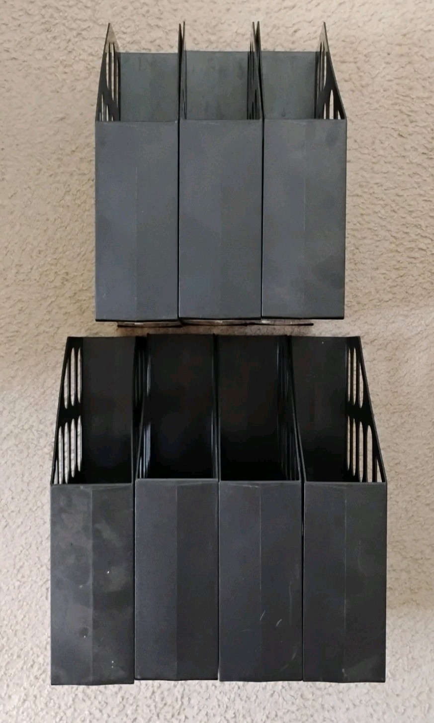 Newell Office Products Standing Black Plastic File & Magazine Holders, Lot Of 7