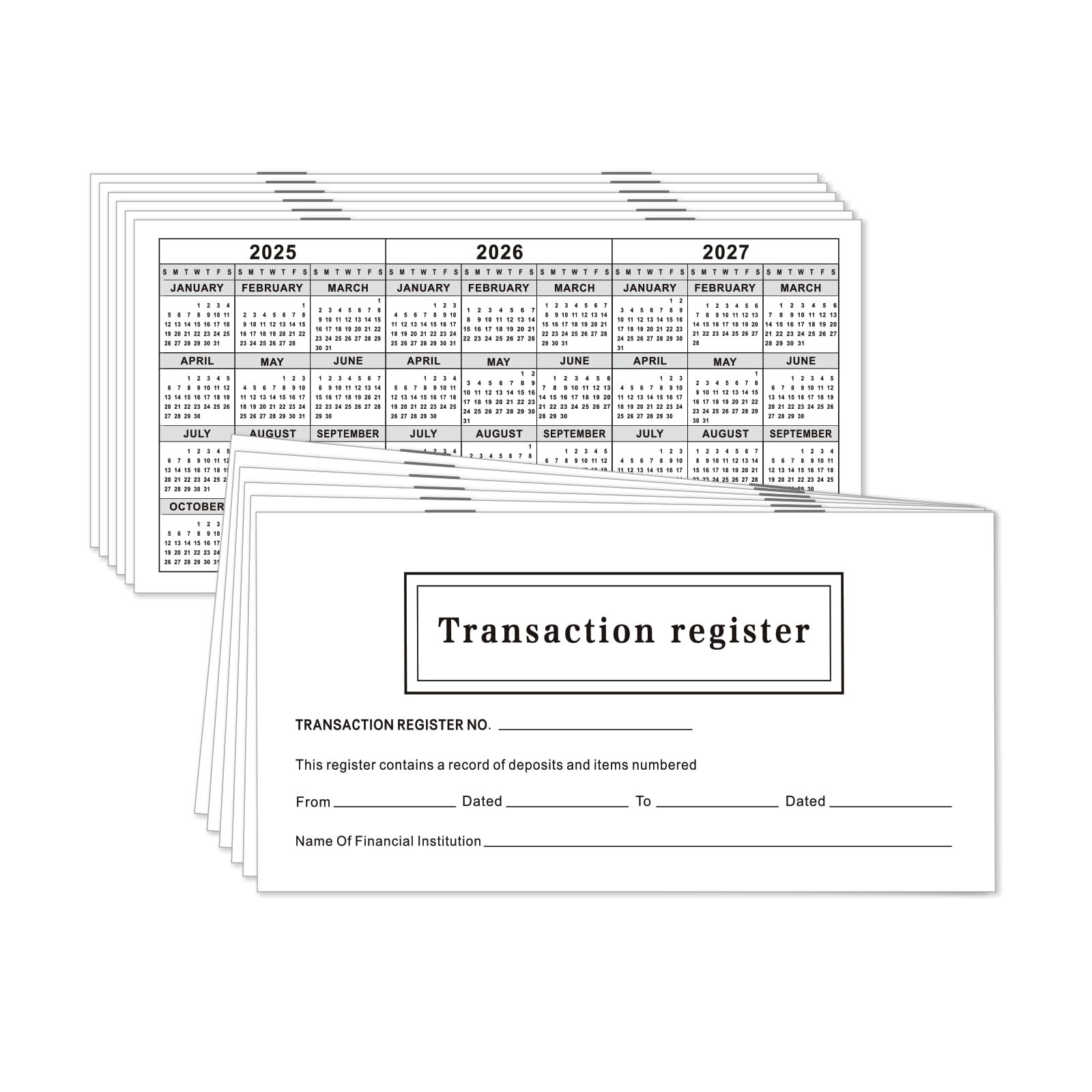 12 Pack 6×3 Personal Checkbook Registers Blank Ledger Transaction Banking Saving