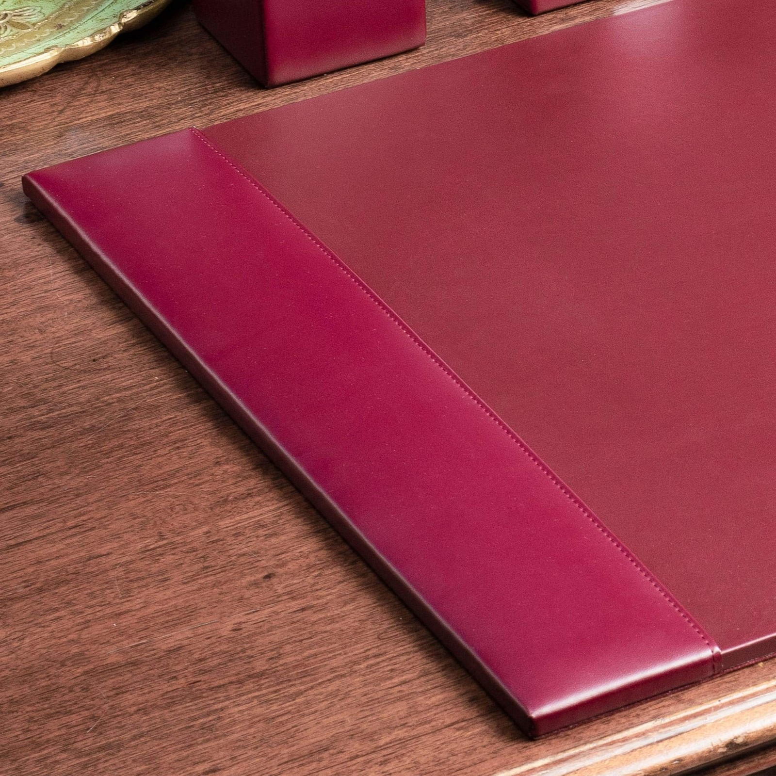 DACASSO Bonded Leather Desk Pad with Side Rails – Luxury Leather Desk Blotter…