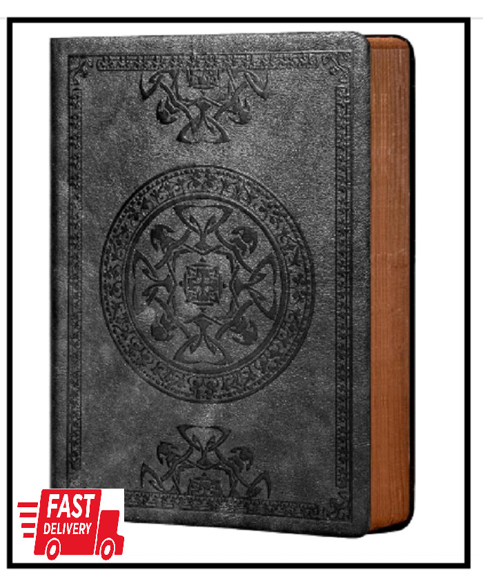 Leather Vintage Journal for Men Soft Cover 256 Lined Pages Notebook 180 Lay Flat